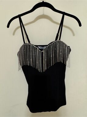Runway Paris, Knit Rhinestone Bustier/Tee